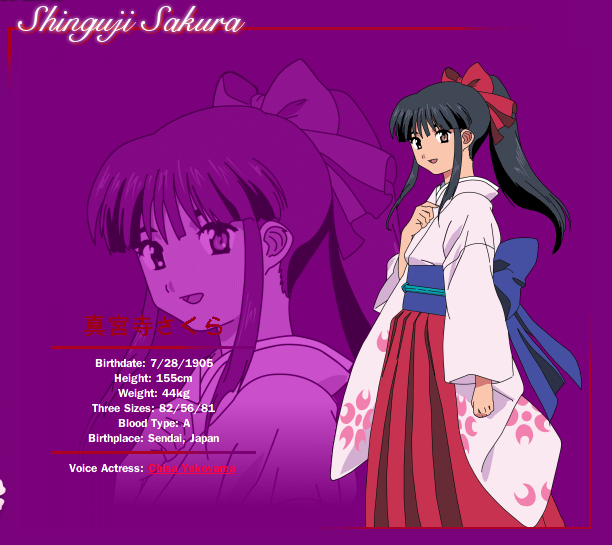 Sakura Shinguji From Sakura Wars