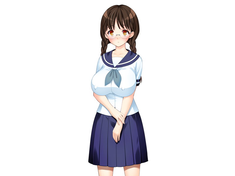 The h-game character Misaki Atago is a adolescent with a la poitrine length...